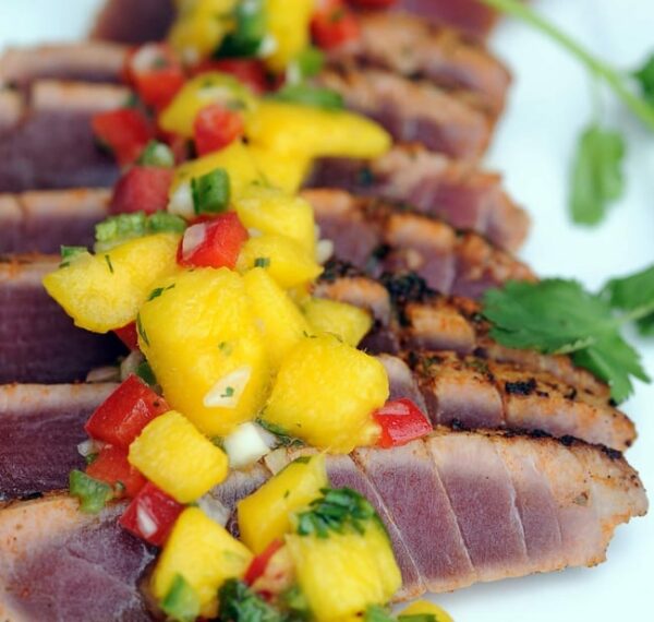 Hawaiian Blackened Tuna with Mango Salsa Tana Amen BSN RN